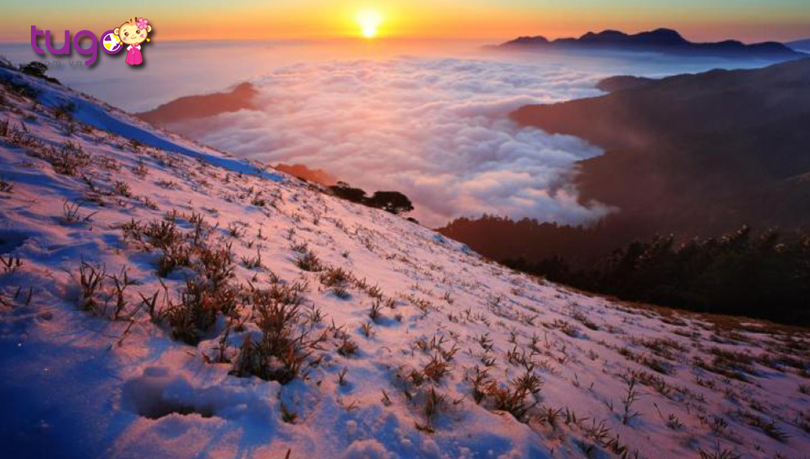 Khung cảnh bình minh tuyệt đẹp ở đỉnh núi Hehuanshan