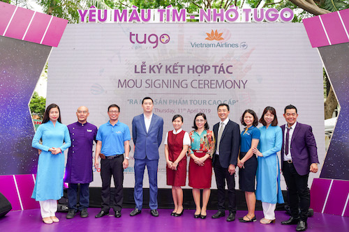 Buổi lễ ký kết giữa Tugo và hãng hàng không Vietnam Airlines.