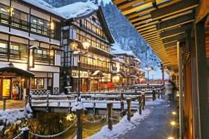 Nhà gỗ tại Ginzan Onsen, Yamagata